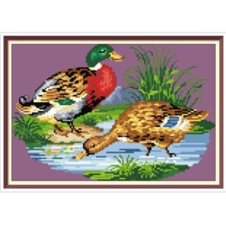 Rooster and Hen Cross Stitch Pattern - PDF Counted Antique Cross Stitches - Berlin Embroidery