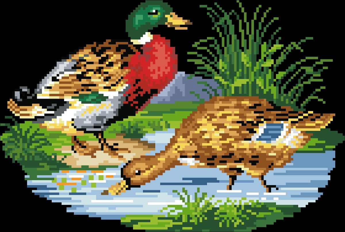 Rooster and Hen Cross Stitch Pattern - PDF Counted Antique Cross Stitches - Berlin Embroidery - Image 3