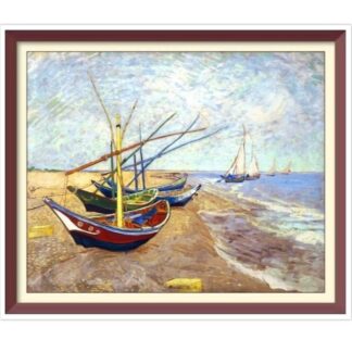 Van Gogh Fishing Boats Cross Stitch Pattern: Vintage Art (PDF)