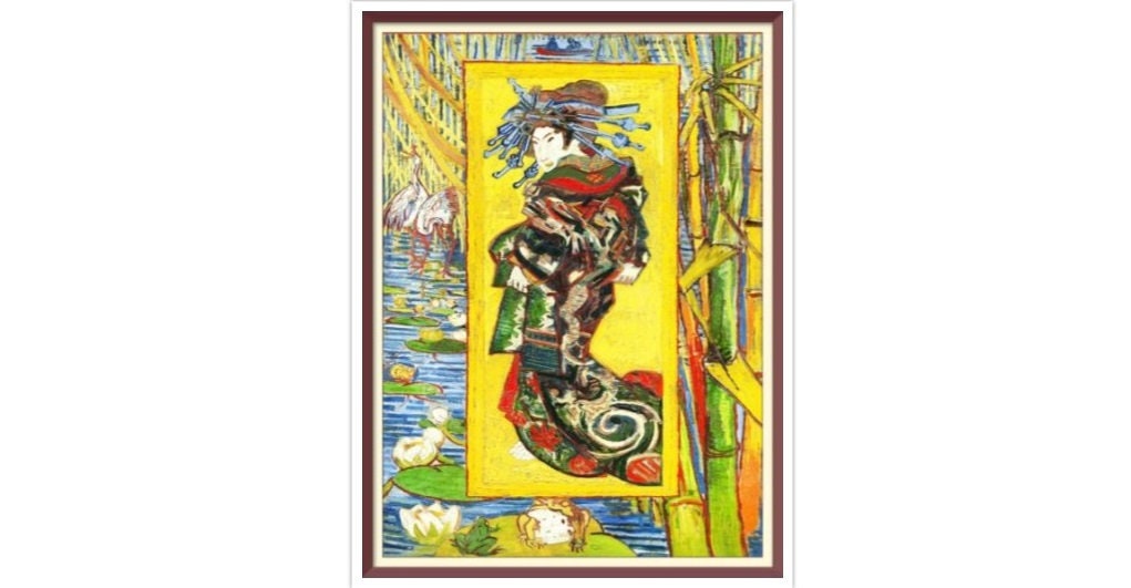 Van Gogh's 'The Courtesan' Cross Stitch Pattern: Vintage Japanese Art (PDF)