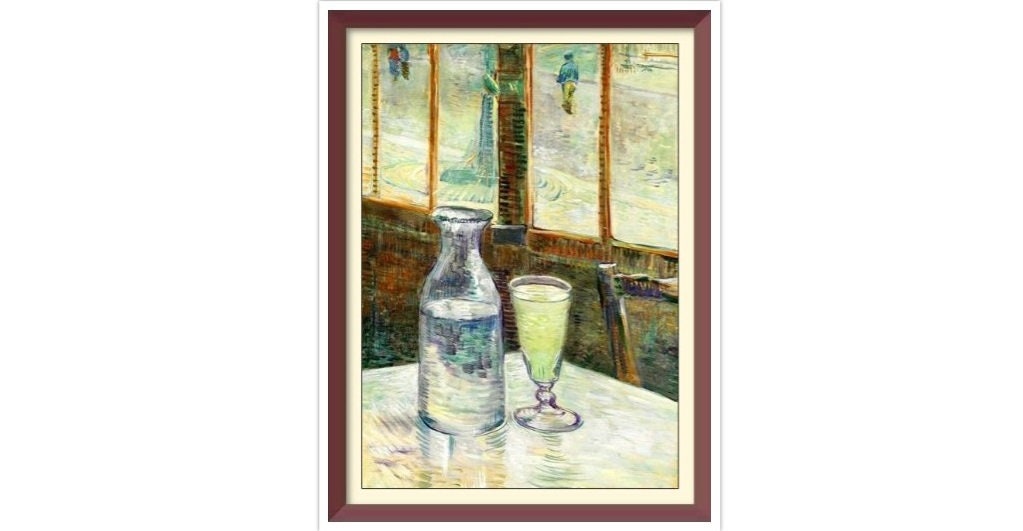 Van Gogh Cafe Table with Absinthe Cross Stitch Pattern (PDF)