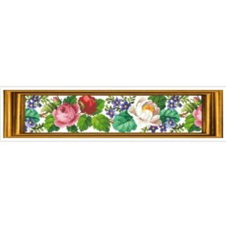 Roses Border Cross Stitch Pattern: Antique Floral Embroidery (PDF)