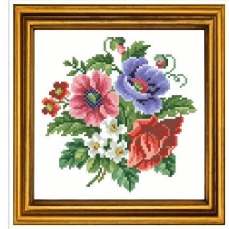 Spring Glory Cross Stitch Pattern: Antique Flower Bouquet (PDF)