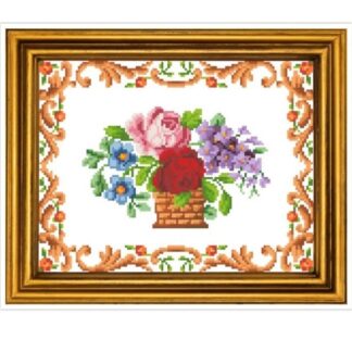 Antique Bouquet Cross Stitch Pattern: Berlin Embroidery (PDF)