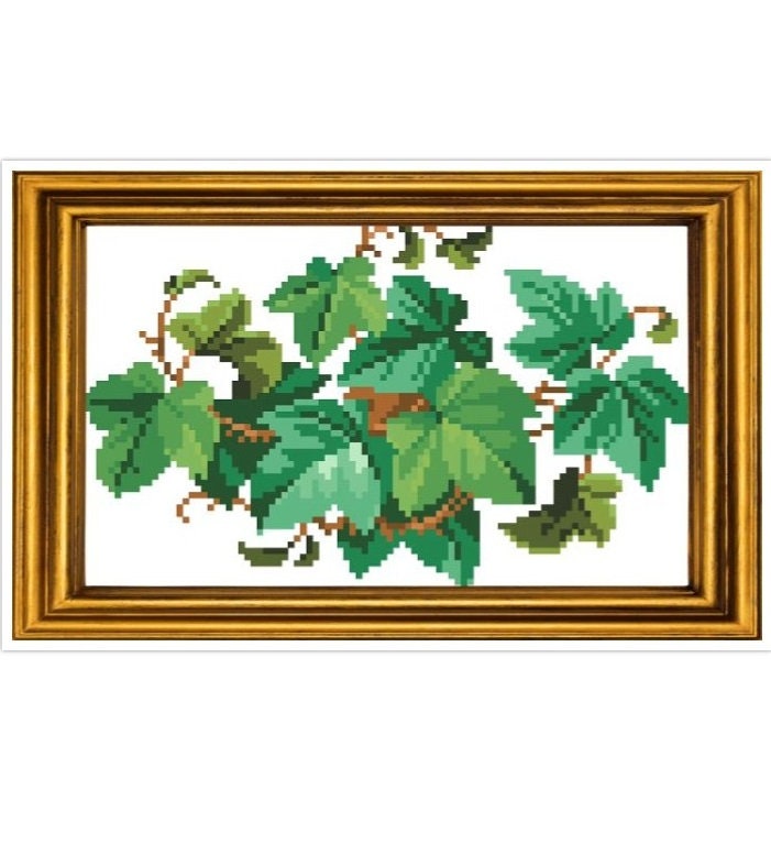 Ivy - Cross Stitch Pattern - PDF Counted Antique Cross Stitches - Berlin Embroidery