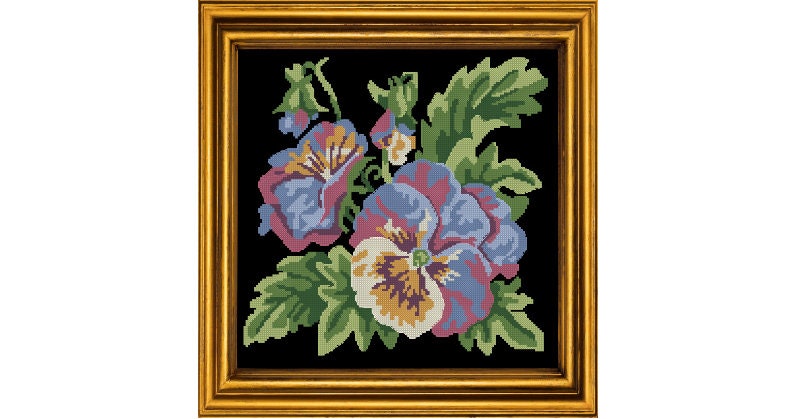 Anyutki Flower Cross Stitch Pattern - PDF Counted Antique Cross Stitches - Berlin Embroidery