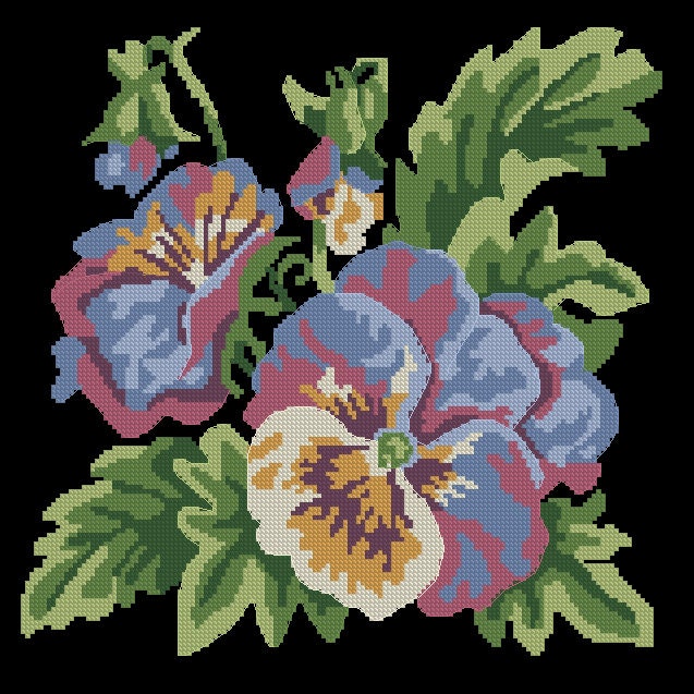 Anyutki Flower Cross Stitch Pattern - PDF Counted Antique Cross Stitches - Berlin Embroidery - Image 2