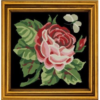 Rose Flower Cross Stitch Pattern - PDF Counted Antique Cross Stitches - Berlin Embroidery