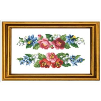 Flower Garland Cross Stitch Pattern: Antique Berlin Embroidery (PDF)