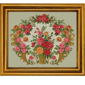 Antique Bouquet Cross Stitch Pattern: Berlin Embroidery (PDF)