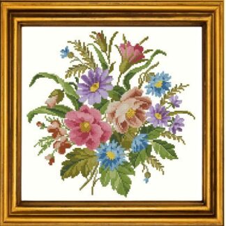 Autumn Bouquet Cross Stitch Pattern: Antique Floral Embroidery (PDF)