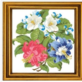 Antique Bouquet Cross Stitch Pattern: Berlin Embroidery (PDF)