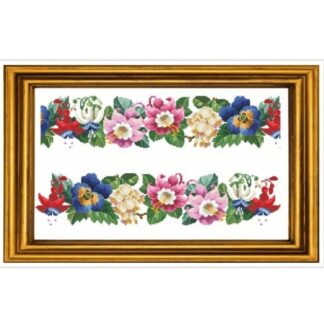 Antique Floral Border Cross Stitch Pattern: Berlin Embroidery (PDF)