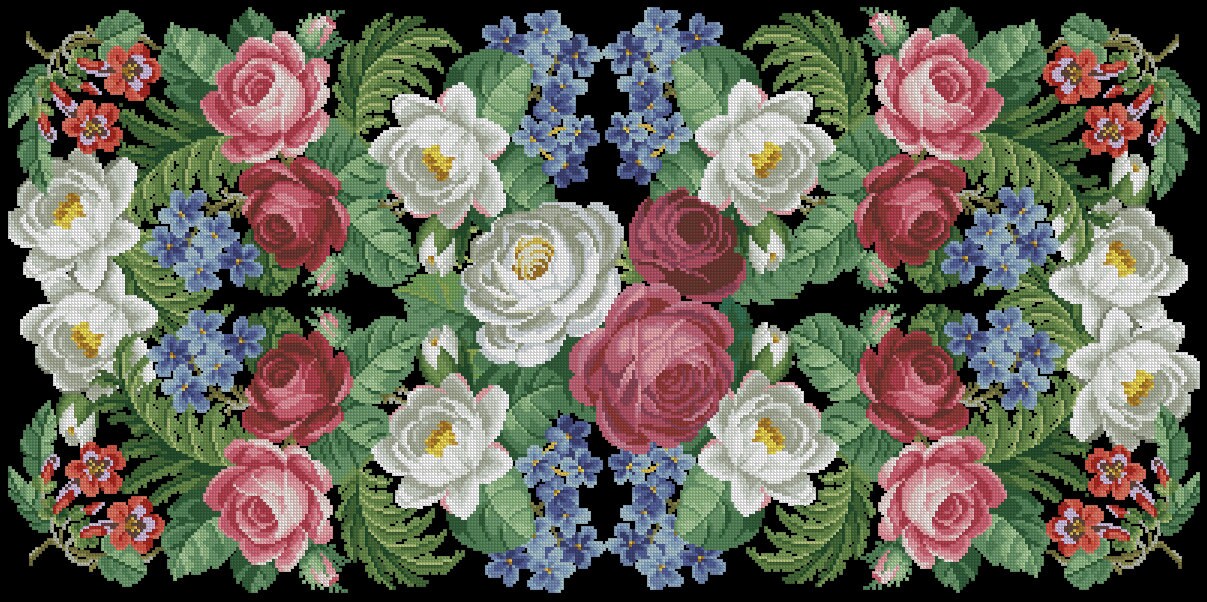 Tapestry Cross Stitch Pattern - PDF Counted Antique Cross Stitches - Berlin Embroidery - Image 2
