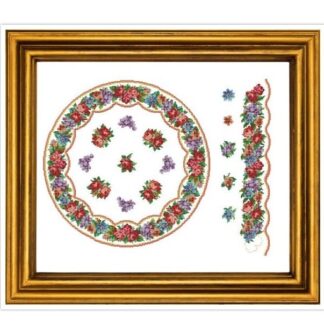 Antique Tablecloth Cross Stitch Pattern: Berlin Embroidery Flowers (PDF)