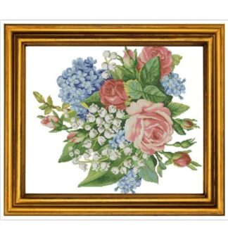 Antique Floral Bouquet Cross Stitch Pattern: Berlin Embroidery (PDF)