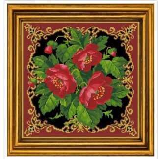 Floral Pillow Cross Stitch Pattern: Antique Berlin Embroidery (PDF)