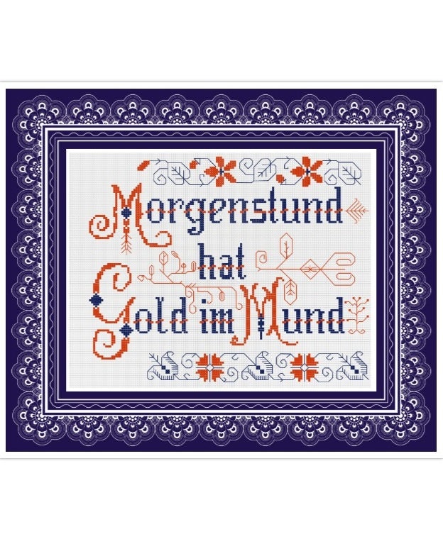 Vintage German Household Mottos Cross Stitch Pattern (PDF)