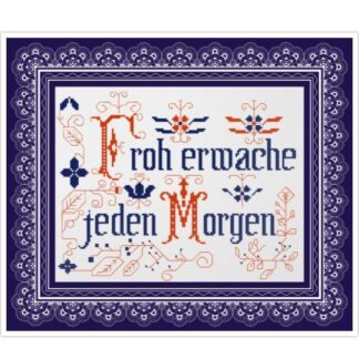 Vintage German Motto Cross Stitch Pattern: 19th Century Sampler (PDF)