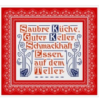 Vintage German Maxims Cross Stitch Pattern: 19th Century Sampler (PDF)