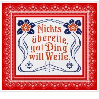 Vintage German Maxim Cross Stitch Pattern: 19th Century Sampler (PDF)