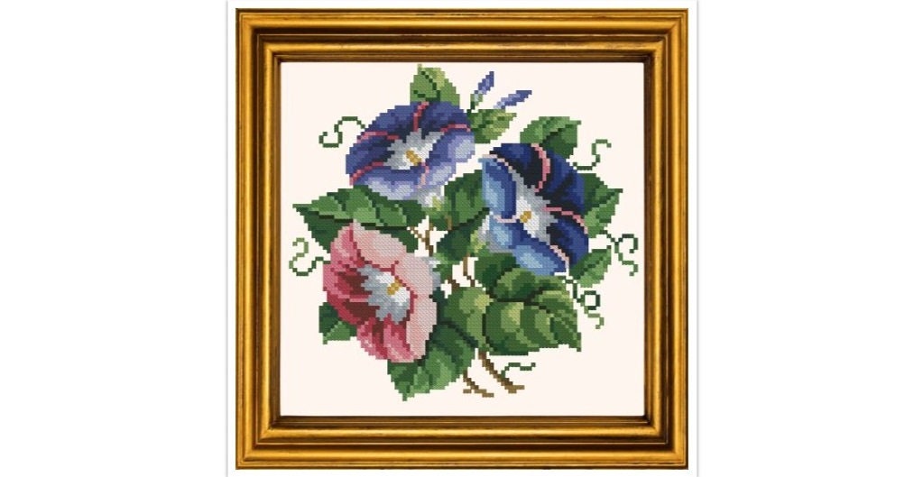 Antique Floral Cross Stitch Pattern: Berlin Embroidery (PDF)