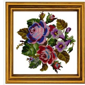 Antique Floral Cross Stitch Pattern: Berlin Embroidery (PDF)