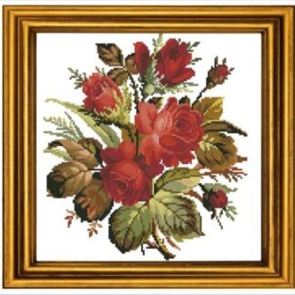 Antique Floral Cross Stitch Pattern: Berlin Embroidery Bouquet (PDF)