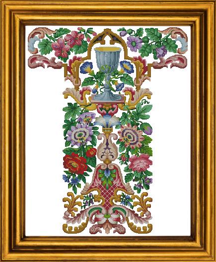 Antique Floral Sampler Cross Stitch Pattern: Berlin Embroidery (PDF)