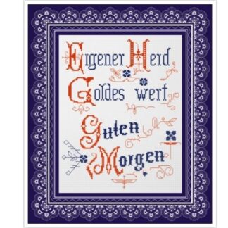 Vintage German Mottos Cross Stitch Pattern: 19th Century Reproduction (PDF)