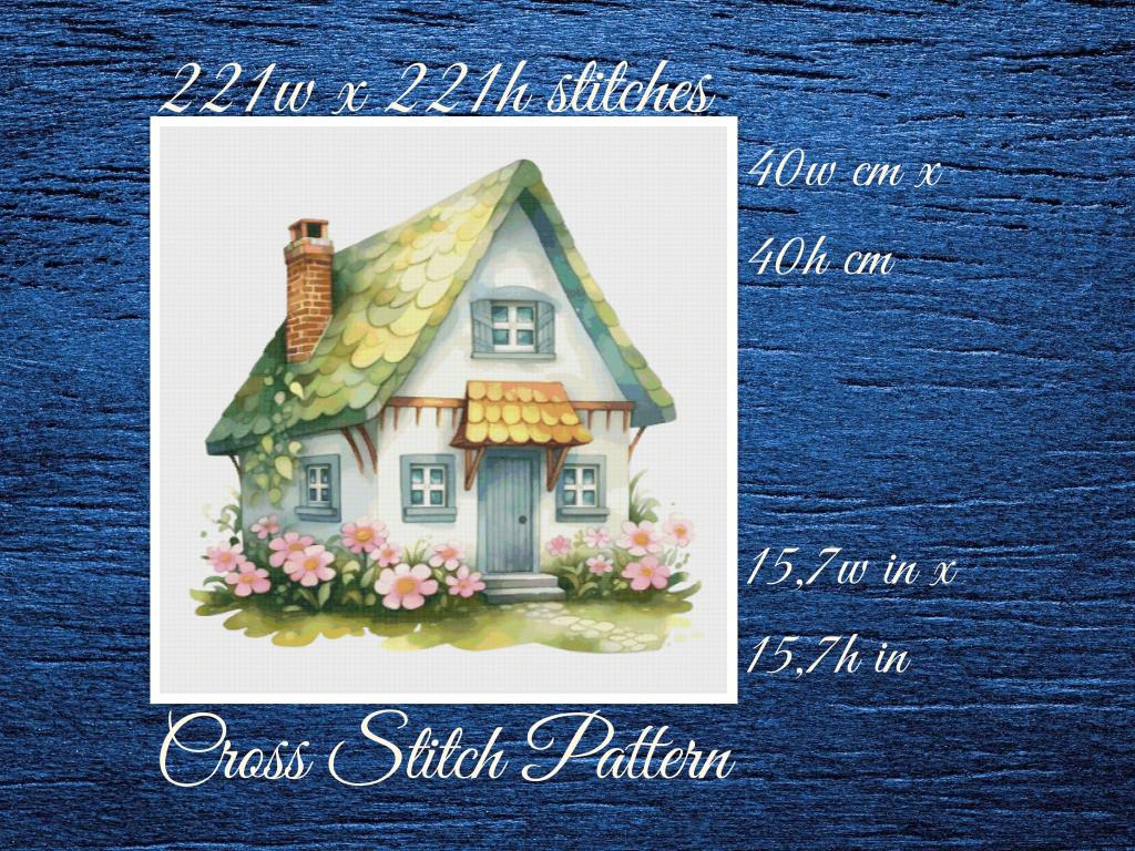 House Cross Stitch Pattern: Cottagecore Embroidery (PDF Pattern)