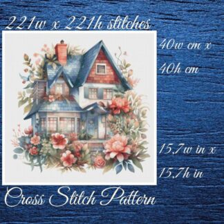 Cottage Floral Cross Stitch Pattern (PDF Download)