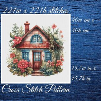 Cottage Floral Cross Stitch Pattern (PDF Download)