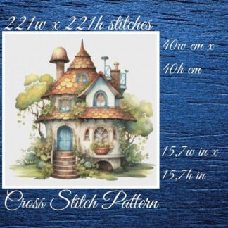 Cottage Cross Stitch Pattern: Whimsical House (PDF Pattern)