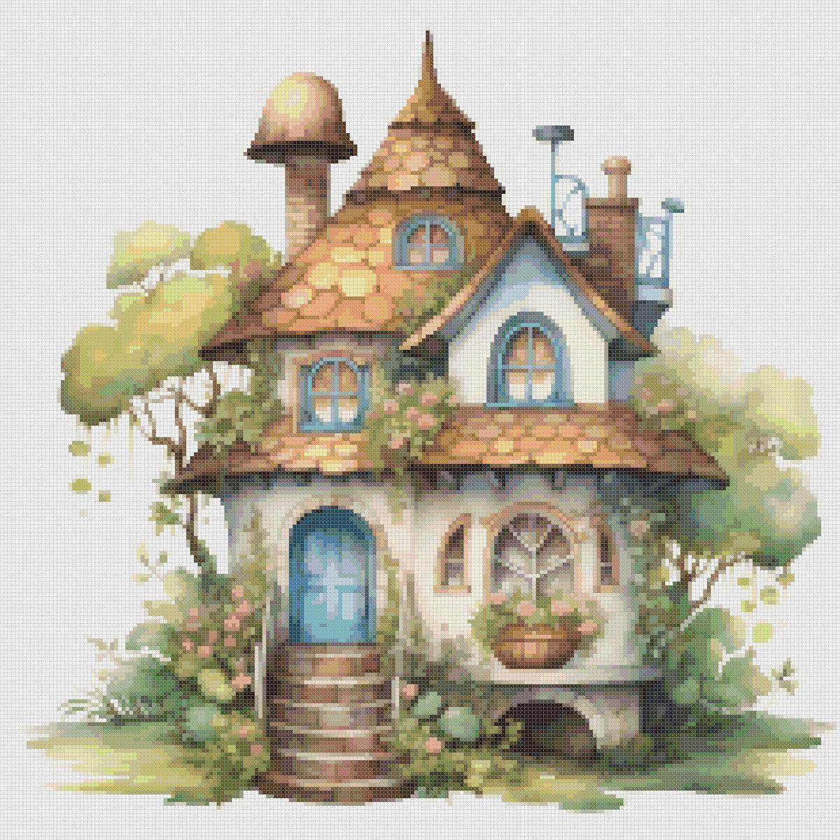 Cottage Cross Stitch Pattern: Whimsical House (PDF Pattern) - Image 2