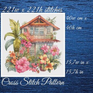 Cottage Floral Cross Stitch Pattern (PDF Download)