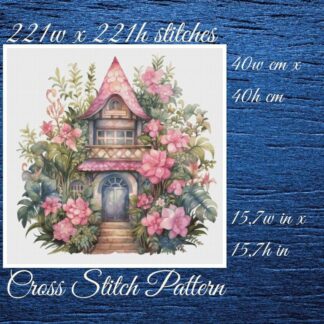Cottage Floral Cross Stitch Pattern (PDF Download)