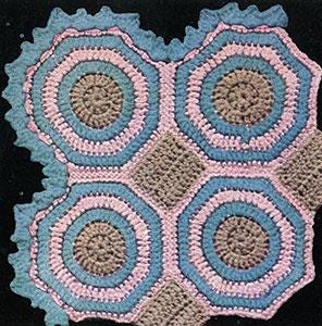 Vintage Crochet Pattern Afghan Plaid Flagstone - Country Home Decor - PDF English