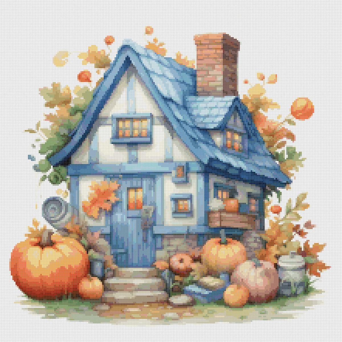 Cottage Cross Stitch Pattern: Autumn Harvest (PDF Pattern) - Image 2