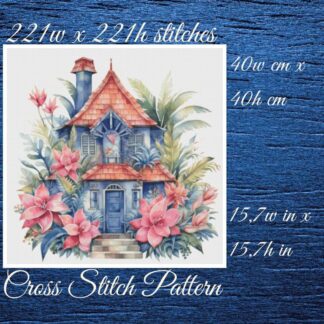 Cottage Floral Cross Stitch Pattern (PDF Download)