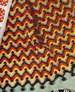 Vintage Crochet Pattern Afghan Plaid Chevron - Country Home Decor - PDF English