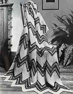 Vintage Crochet Pattern Afghan Plaid Rippling River - Country Home Decor - PDF English