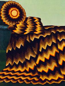 Vintage Crochet Pattern Afghan Plaid Ripple - Country Home Decor - PDF English