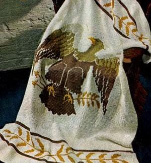 Vintage Crochet Pattern Afghan Plaid The Eagle - Country Home Decor - PDF English