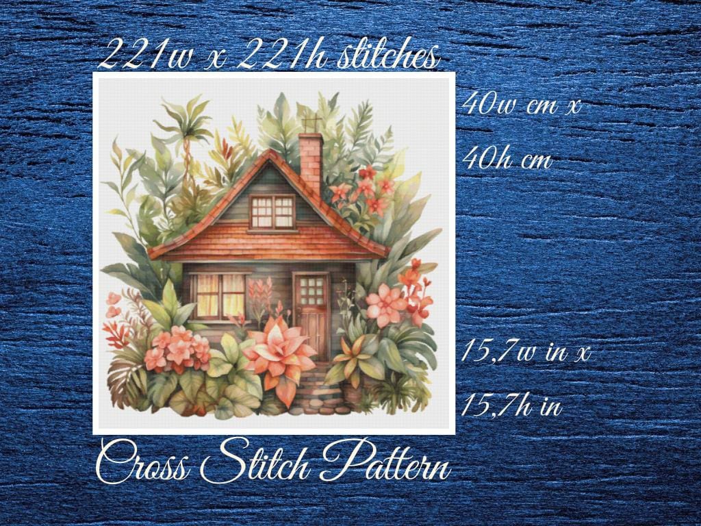 Cottage Garden Cross Stitch Pattern (PDF Download)