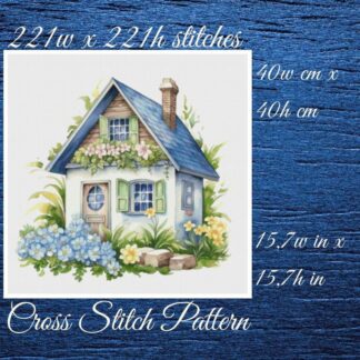 House Cross Stitch Pattern: Floral Cottage Design (PDF Pattern)