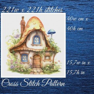 Mushroom House Cross Stitch Pattern: Fantasy Cottage (PDF Pattern)