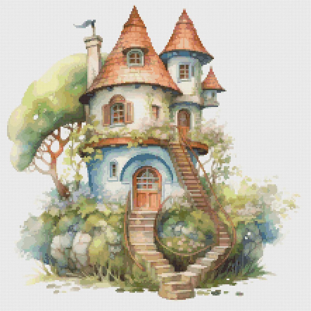 Cottage Cross Stitch Pattern: Whimsical Home Design (PDF Pattern) - Image 2