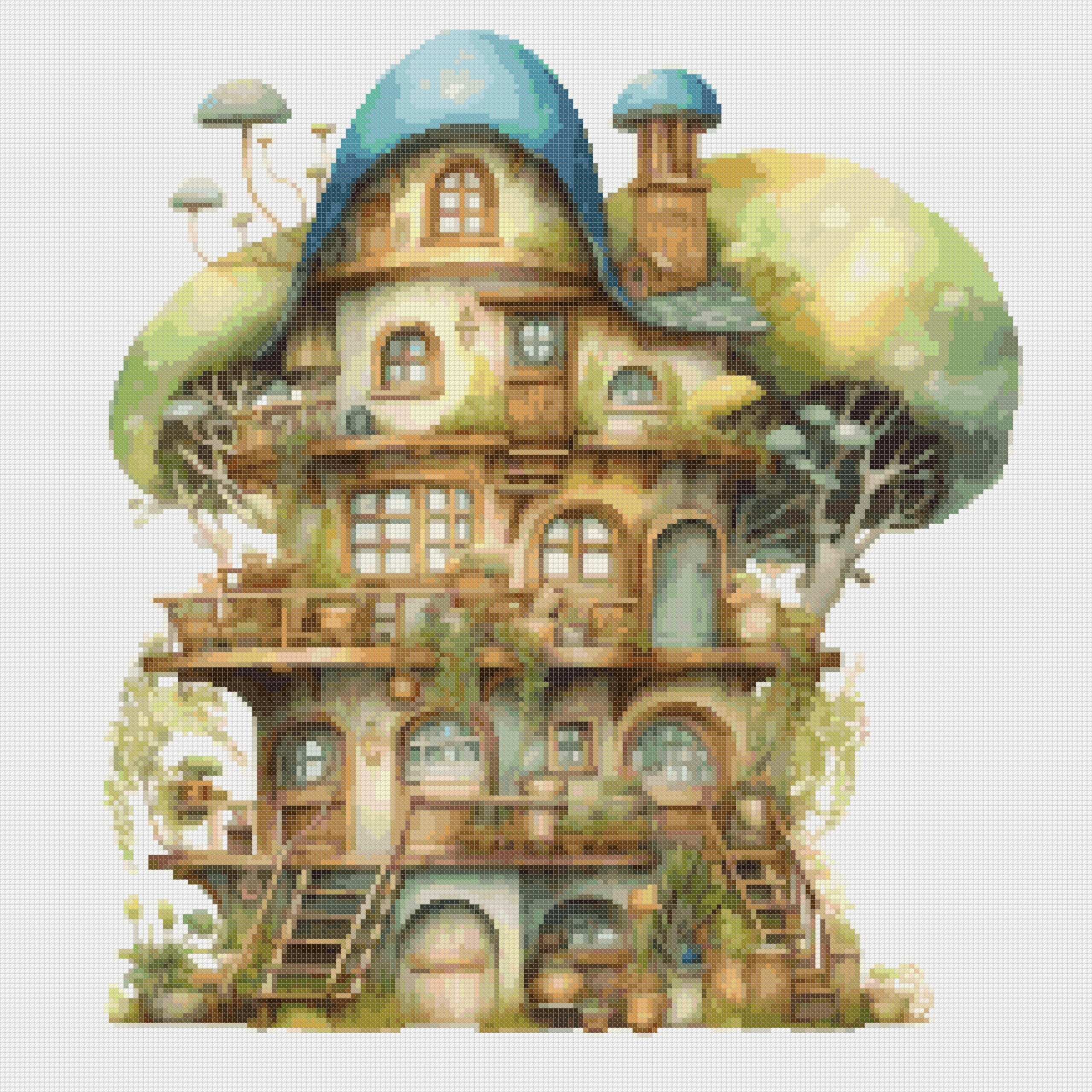 Cottage Cross Stitch Pattern: Mushroom House (PDF Pattern) - Image 2