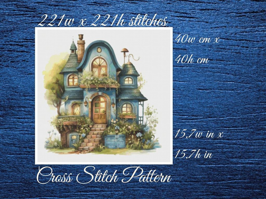 Cottage Cross Stitch Pattern: Whimsical Home Design (PDF Pattern)